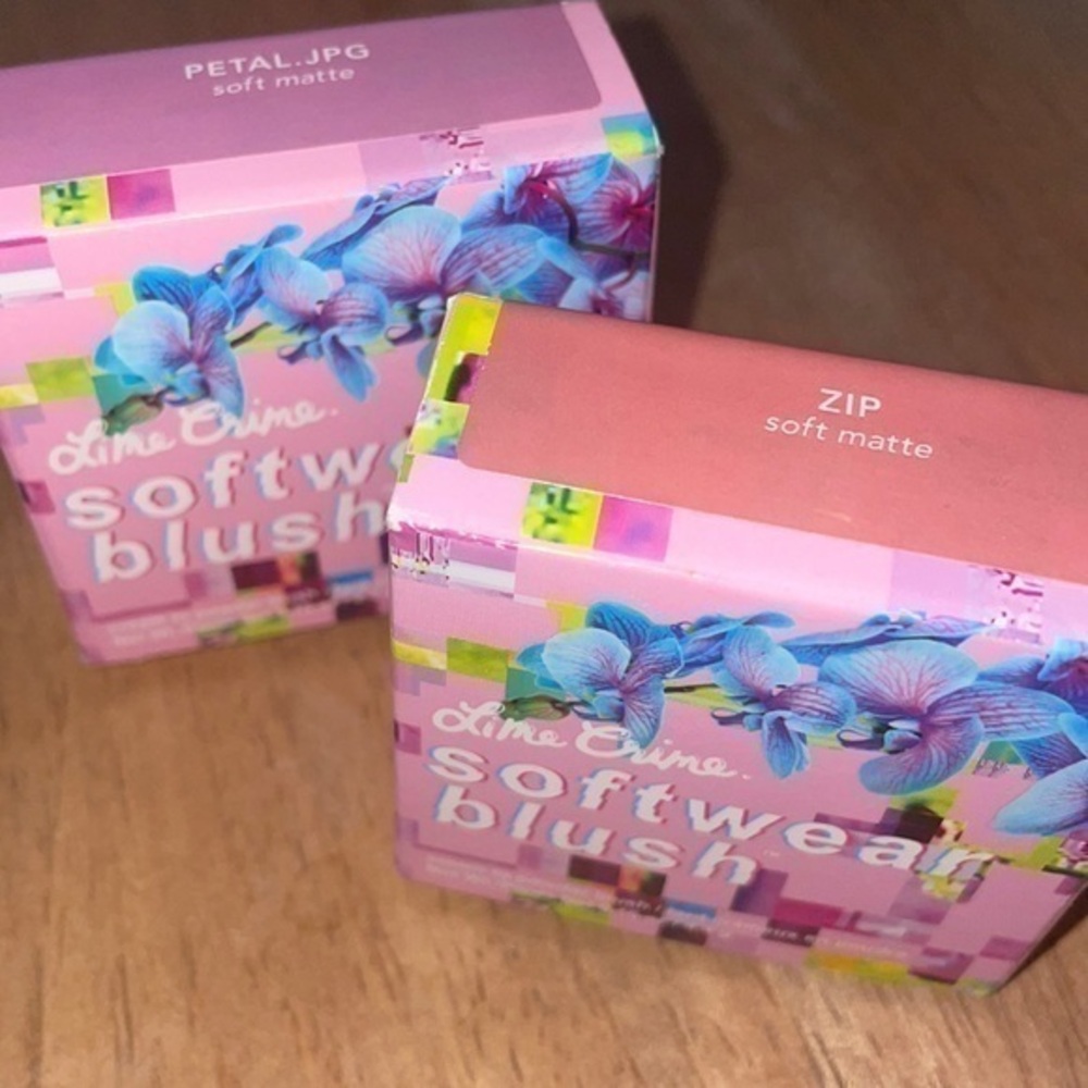 Lime Crime BUNDLE OF 2 Softwear Cream to Powder Blush Zip & Petal.JPG Soft Matte